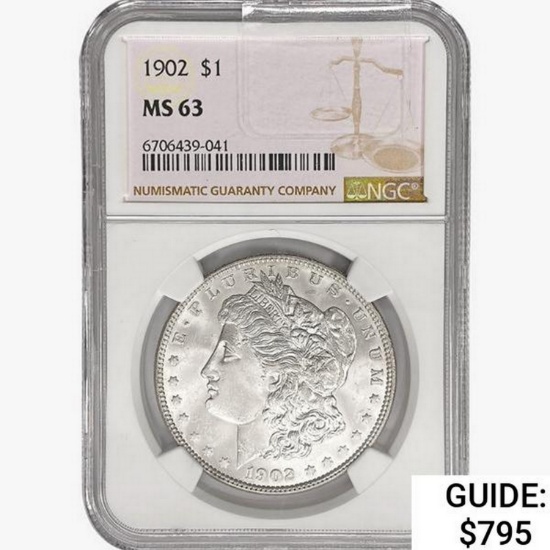 1902 Morgan Silver Dollar NGC MS63
