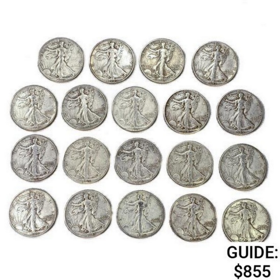 1939-1946 Walking Liberty Half Dollars  (20 Coins)