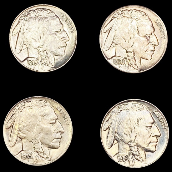 [4] Buffalo Nickels (1935-S, 1936, 1936-S, 1937) U
