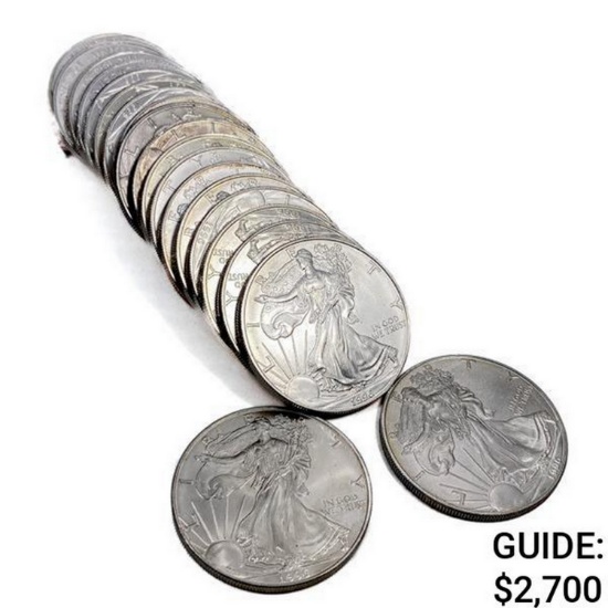1996 Roll of US Silver Eagles [20 Coins]