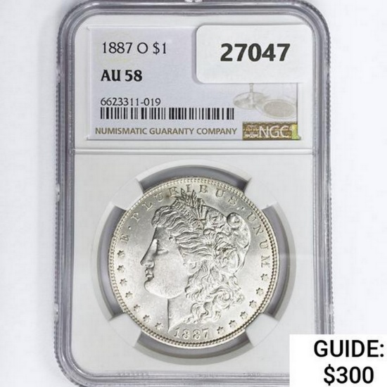 1887-O Morgan Silver Dollar NGC AU58