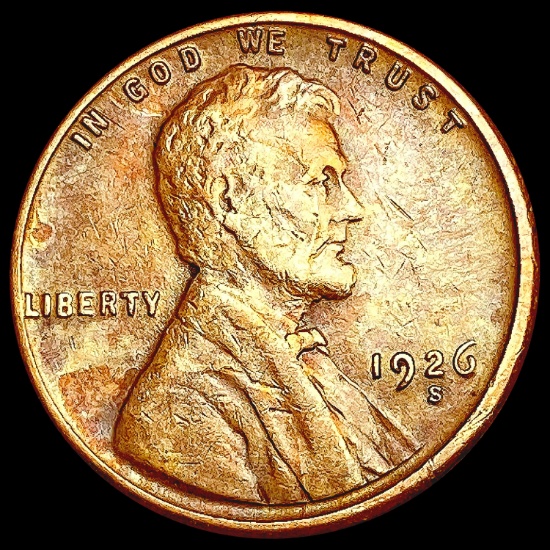 1926-S Wheat Cent NEARLY UNCIRCULATED