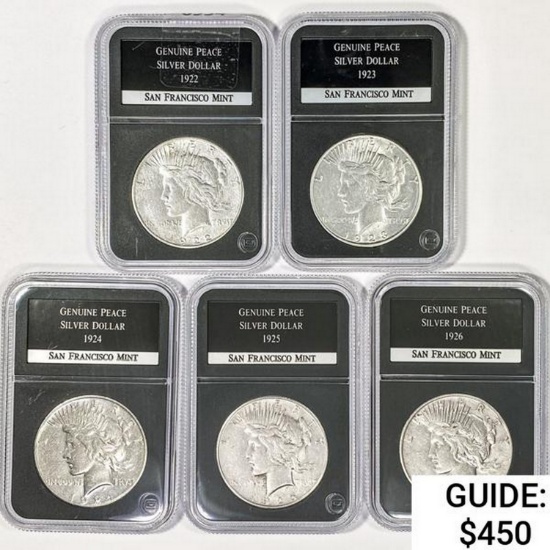 [5] Peace Silver Dollars Generic Genuine 1922-1926