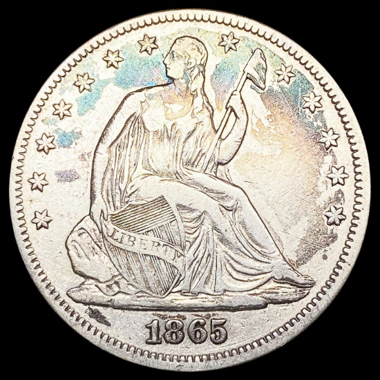 1865 Seated Liberty Half Dollar LIGHTLY CIRCULATED