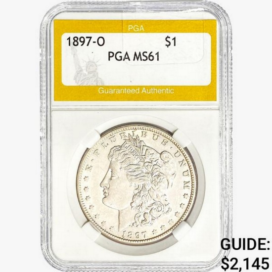 1897-O Morgan Silver Dollar PGA MS61