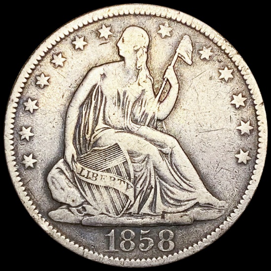 1858-O Seated Liberty Half Dollar LIGHTLY CIRCULAT