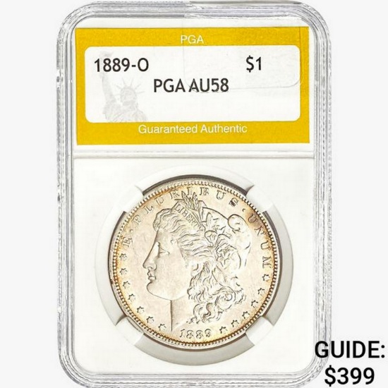 1889-O Morgan Silver Dollar PGA AU58