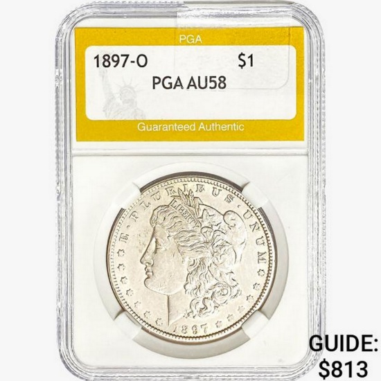 1897-O Morgan Silver Dollar PGA AU58