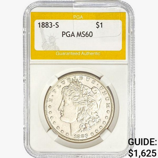1883-S Morgan Silver Dollar PGA MS60