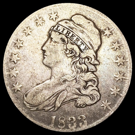 1833 Capped Bust Half Dollar ABOUT UNCIRCULATED