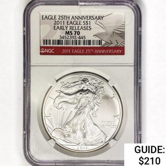 2011 American Silver Eagle NGC MS70 1st Release