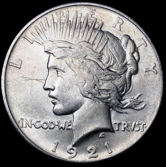 1921 Silver Peace Dollar NEARLY UNCIRCULATED