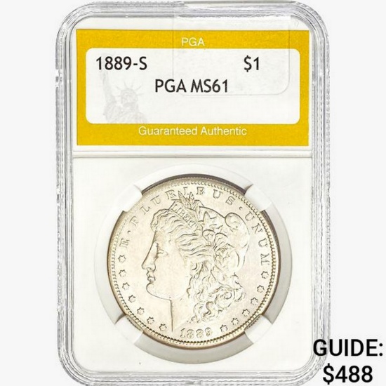 1889-S Morgan Silver Dollar PGA MS61