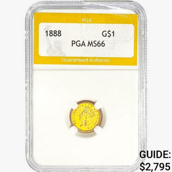 1888 Rare Gold Dollar PGA MS66
