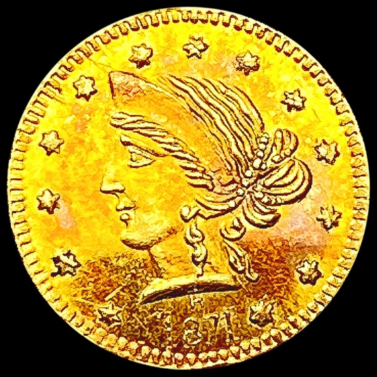 1871 Round California Gold Quarter UNCIRCULATED