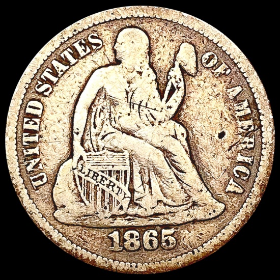 1865-S Seated Liberty Dime NICELY CIRCULATED