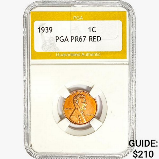 1939 Wheat Cent PGA PR67 RED