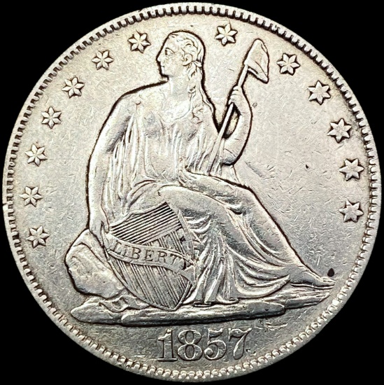 1857 Seated Liberty Half Dollar NEARLY UNCIRCULATE