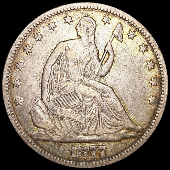 1877 Seated Liberty Half Dollar NEARLY UNCIRCULATE