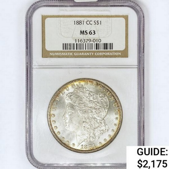 1881-CC Morgan Silver Dollar NGC MS63