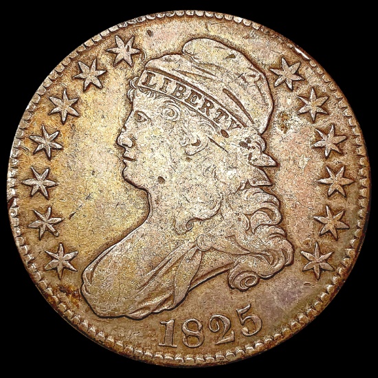 1825 O-102 R1 Capped Bust Half Dollar NICELY CIRCU