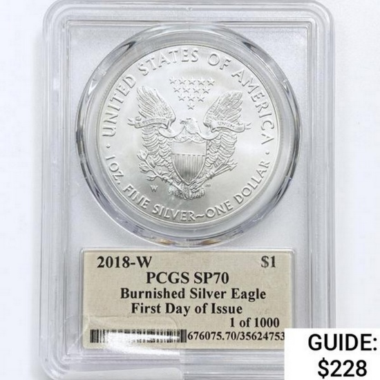 2018-W American Silver Eagle PCGS SP70 1st Issue