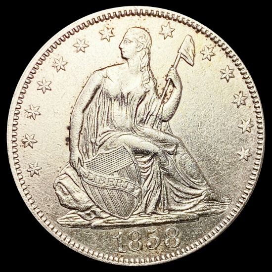 1858 Seated Liberty Half Dollar UNCIRCULATED