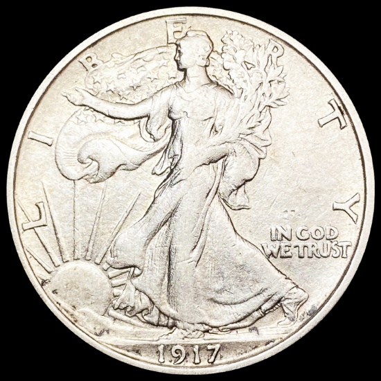 1917-S Walking Liberty Half Dollar NEARLY UNCIRCUL