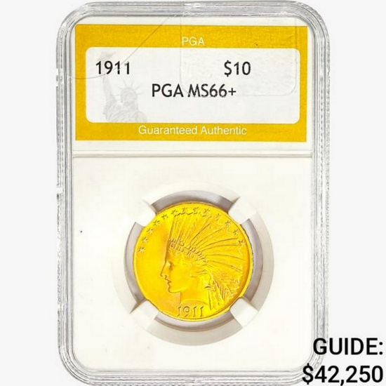 1911 $10 Gold Eagle PGA MS66+