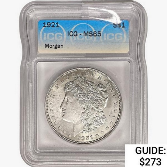 1921 Morgan Silver Dollar ICG MS65