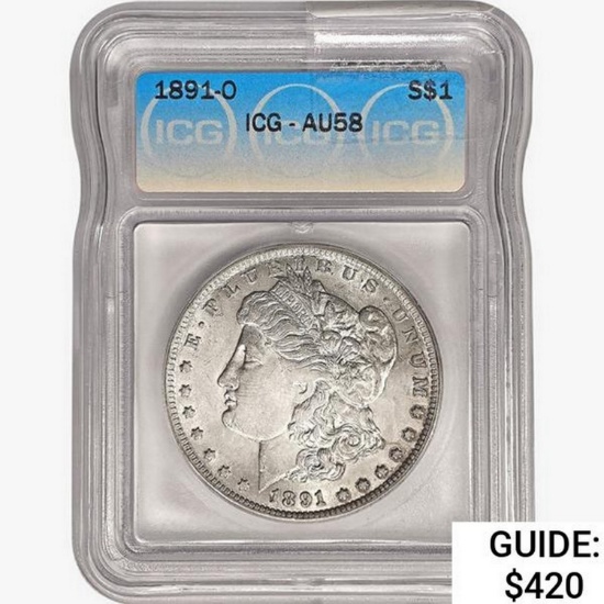 1891-O Morgan Silver Dollar ICG AU58