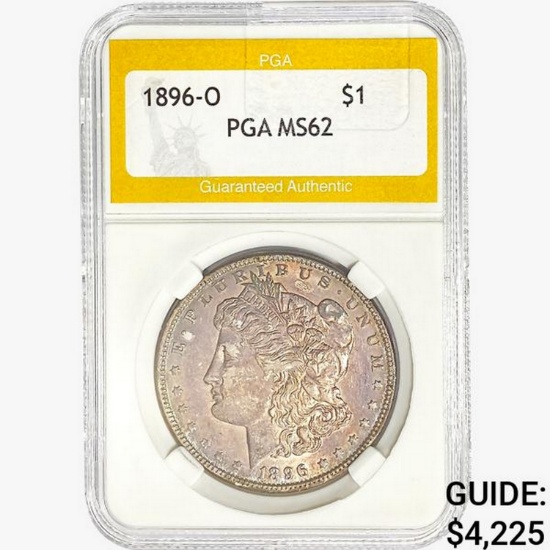 1896-O Morgan Silver Dollar PGA MS62