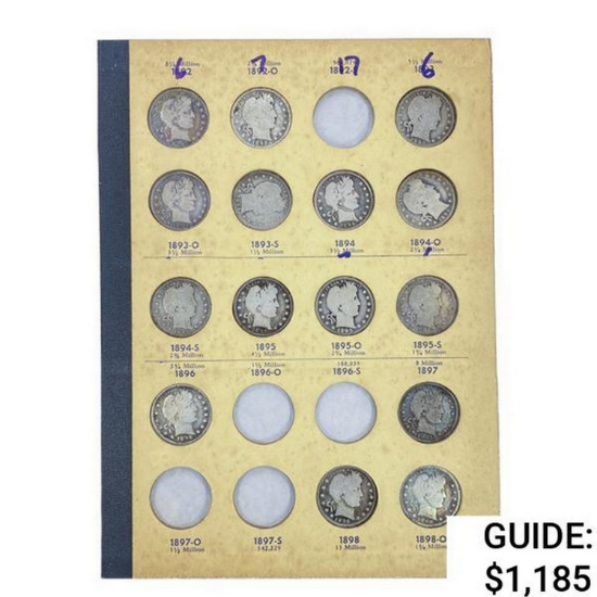 1892-1916 Barber Quarter Set [59 Coins]