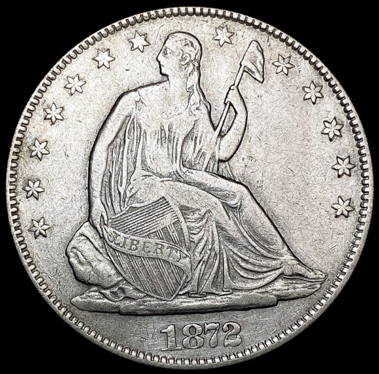 1872-S Seated Liberty Half Dollar CLOSELY UNCIRCUL