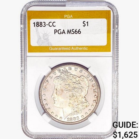 1883-CC Morgan Silver Dollar PGA MS66