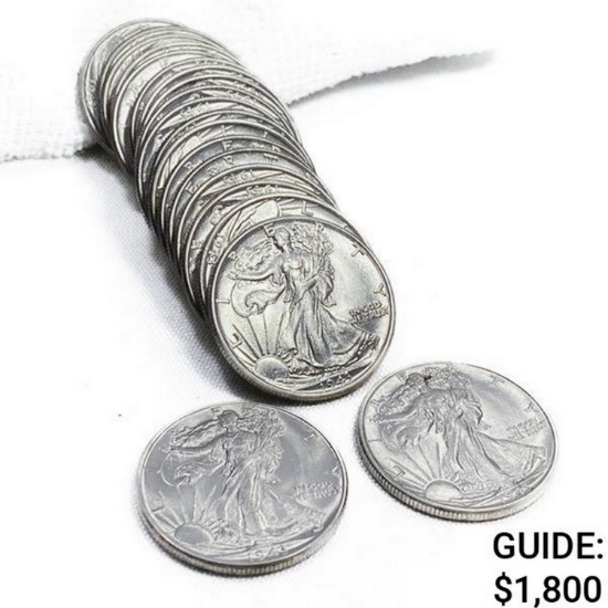 1943 Walking Liberty Half Dollar Roll [20 Coins]
