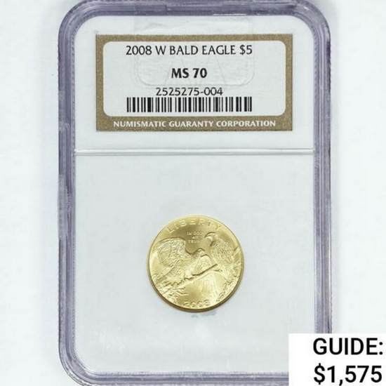 2008-W US Commem .25oz Gold $5 NGC MS70