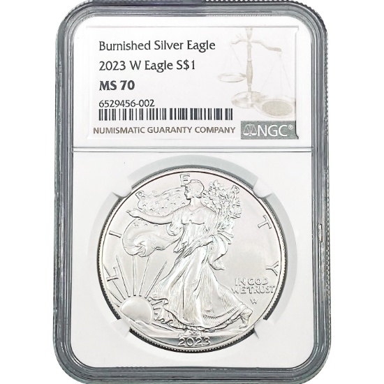 2023-W Burnished Silver Eagle NGC MS70