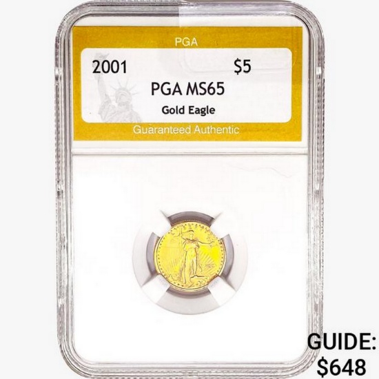 2001 $5 1/10oz. American Gold Eagle PGA MS65