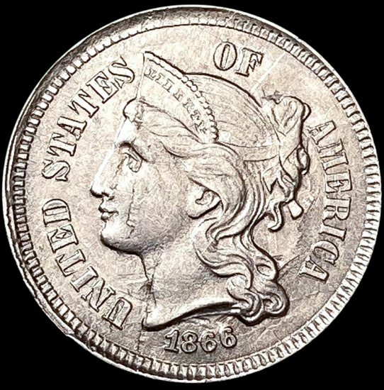 1866 Nickel Three Cent CHOICE BU