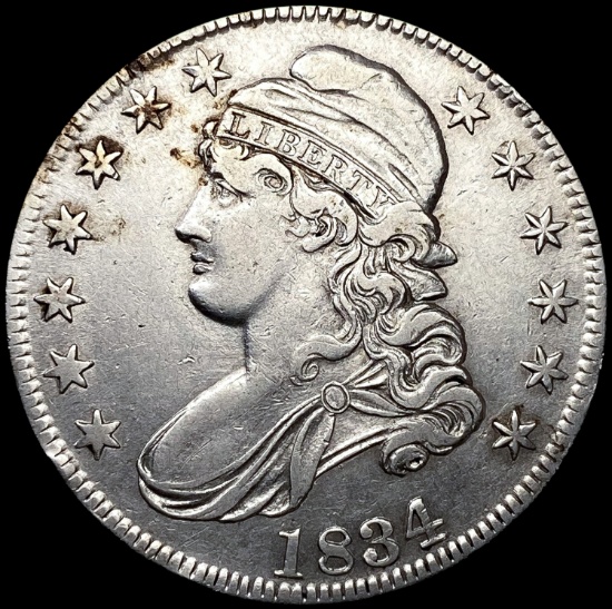1834 Capped Bust Half Dollar NEARLY UNCIRCULATED