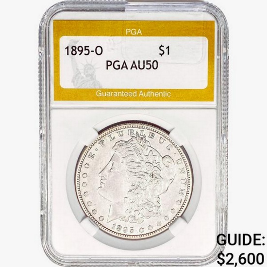 1895-O Morgan Silver Dollar PGA AU50