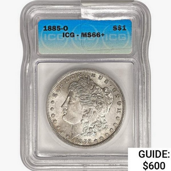 1885-O Morgan Silver Dollar ICG MS66+