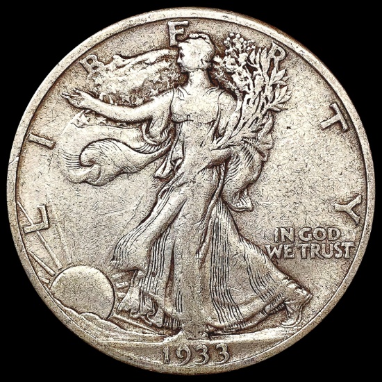 1933-S Walking Liberty Half Dollar NEARLY UNCIRCUL