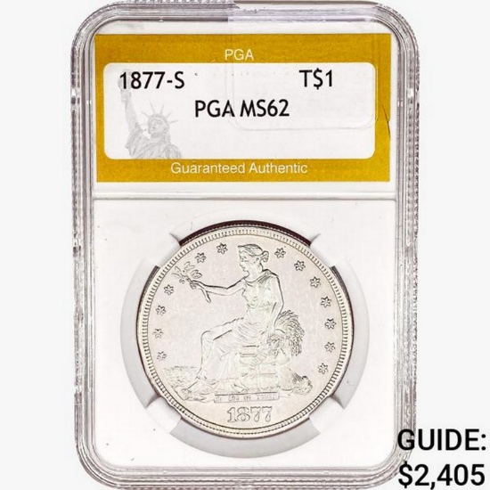 1877-S Silver Trade Dollar PGA MS62