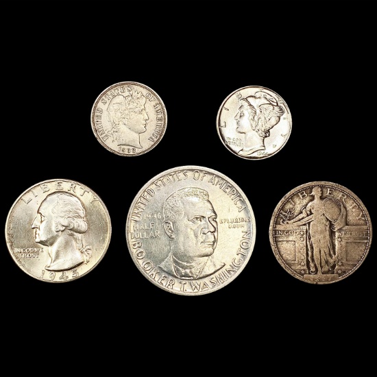 [5] Varied us Silver Coinage (1908, 1917, 1944-S,