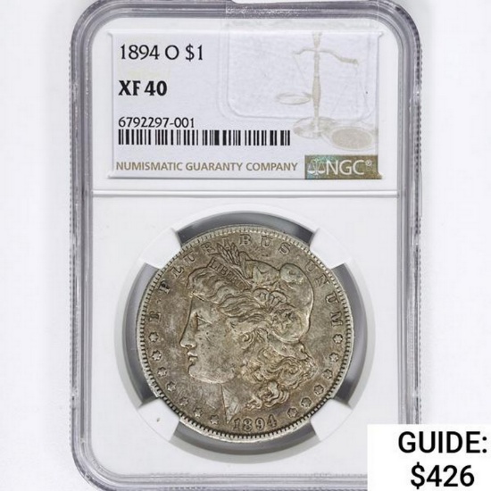 1894-O Morgan Silver Dollar NGC XF40