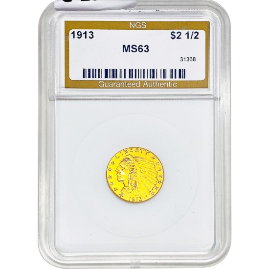 1913 $2.50 Gold Quarter Eagle NGS MS63