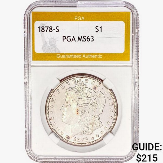 1878-S Morgan Silver Dollar PGA MS63