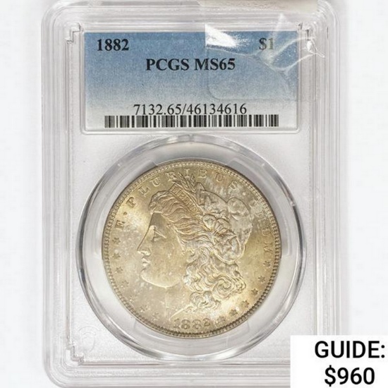 1882 Morgan Silver Dollar PCGS MS65